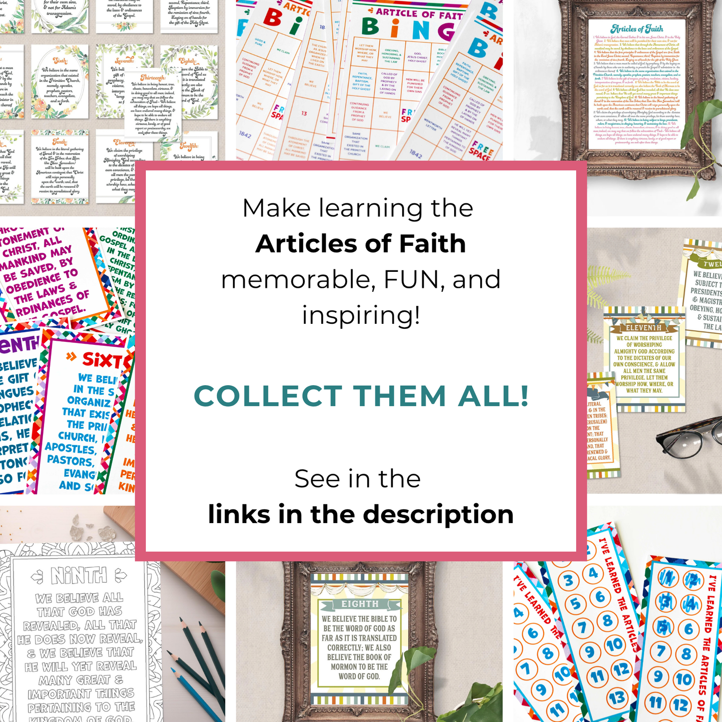 LDS Articles of Faith File Folder Games for LDS Primary Familes and Sunday School