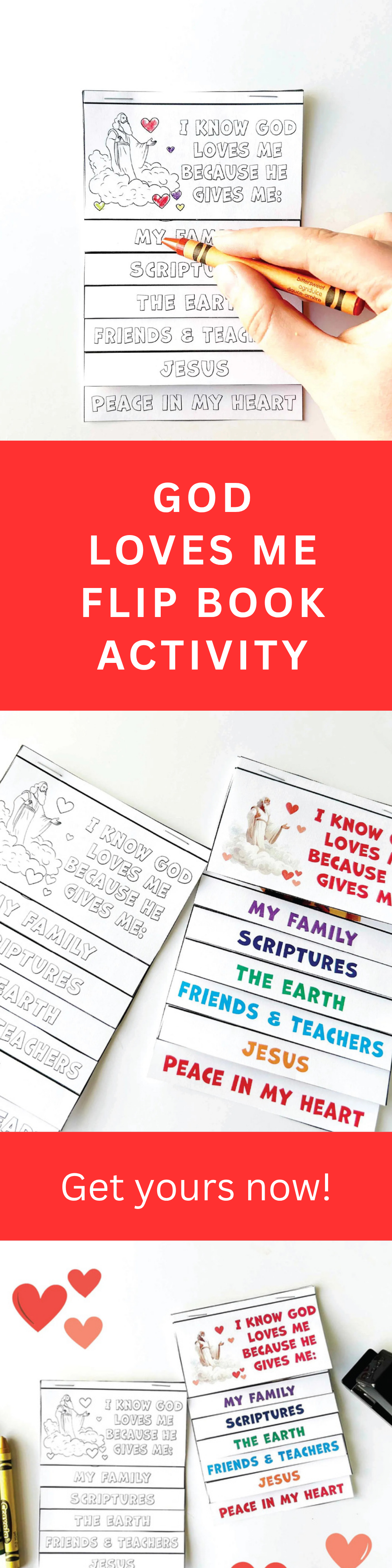 Valentine Church Activity โ Printable Flip Book Teaching God's Love to Kids