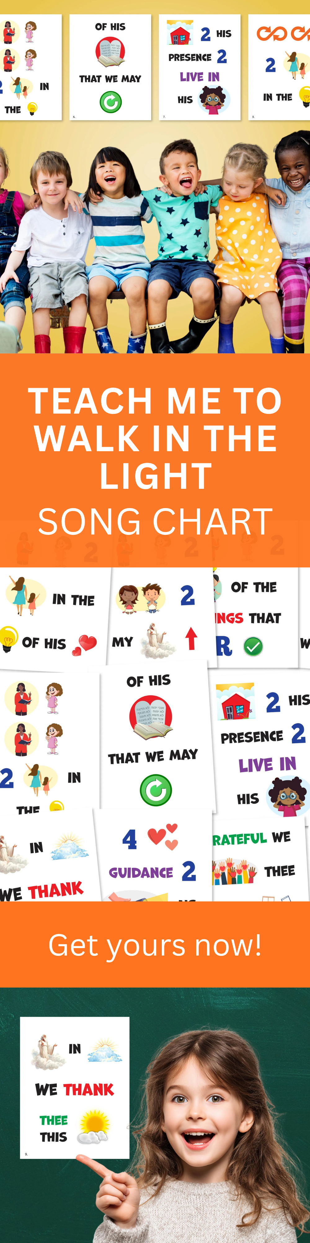 Teach Me To Walk In The Light - LDS Singing Time Flipchart for Primary Come, Follow Me (Digital Download)