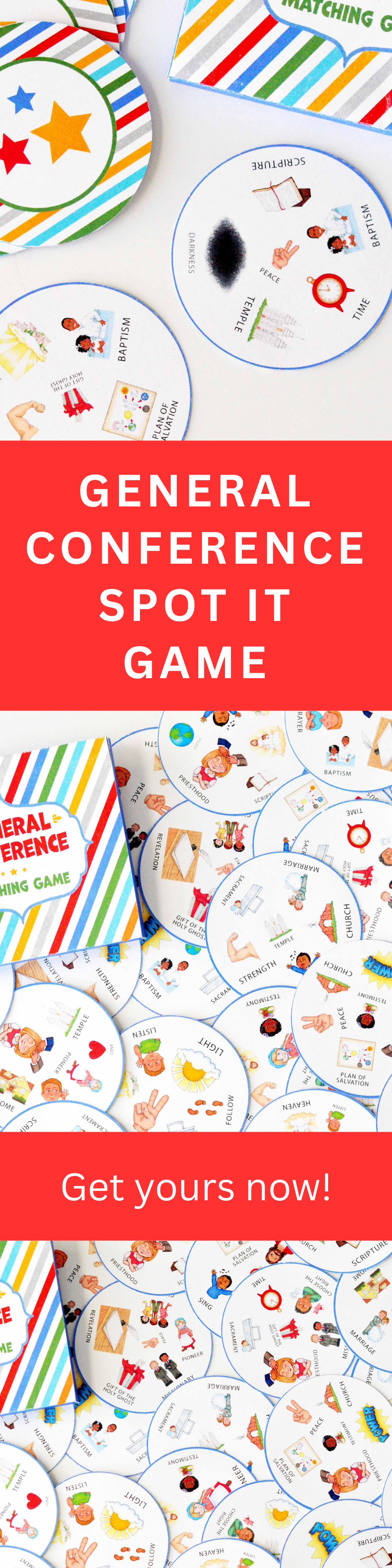 General Conference Matching Game – Spot It Style Card Game for Kids