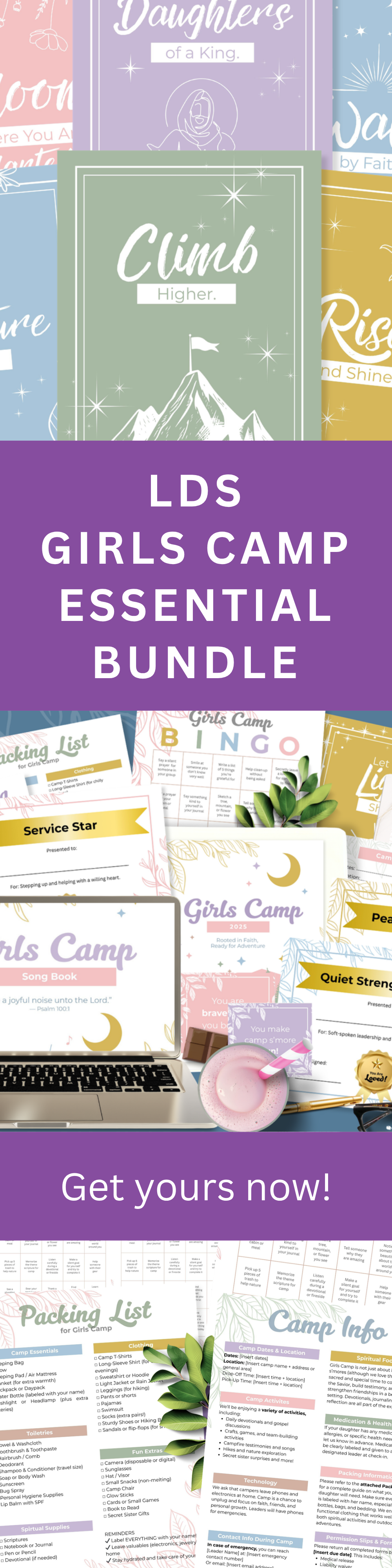 LDS Girls Camp Printable Bundle – Complete Planning Kit with Journal & Songbook