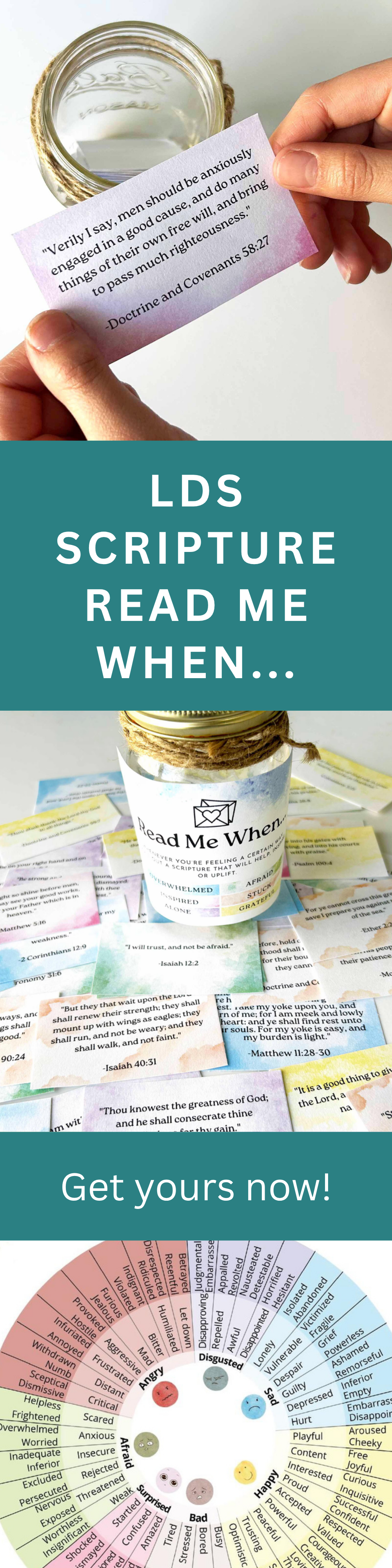 Read Me When Scripture Jar Printable – Colorcoded LDS Feelings Verse Kit