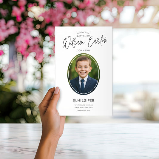 Editable Canva Baptism Template Bundle Digital Download LDS Invitation Program Set Matching Design Foldable Format Perfect Ceremony Preparation Instant Access Easy Customization Boys Girls Gender Neutral Style Latter-day Saints Mormon