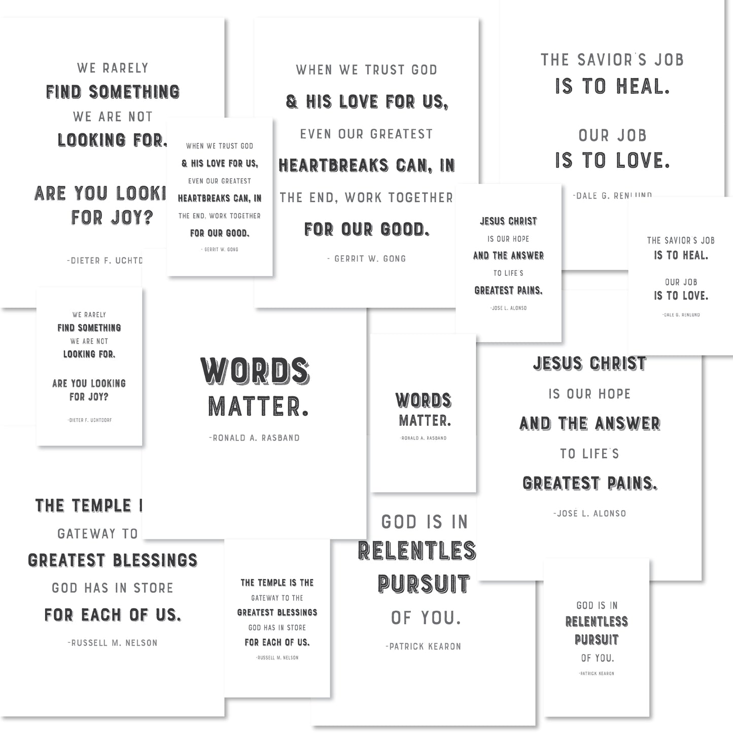 Free General Conference Quote Printables - April 2024 Black and White