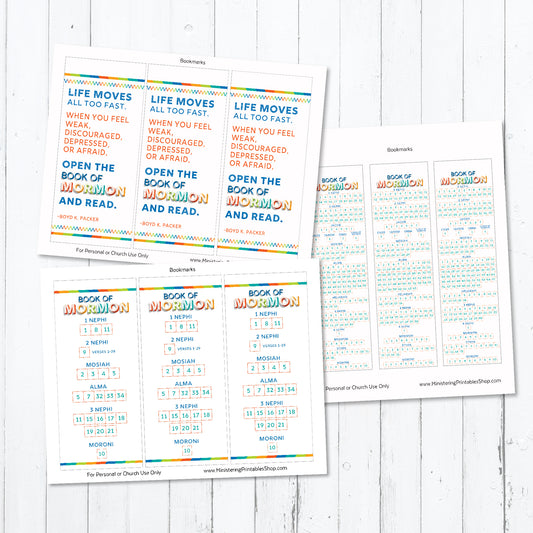 LDS Seminary Book of Mormon Bookmarks