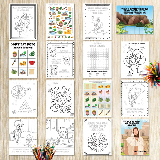 Alma Book of Mormon Activity Bundle for kids 3-7 | LDS Come Follow Me 2024 | May-June Primary LDS Sunday School 2024