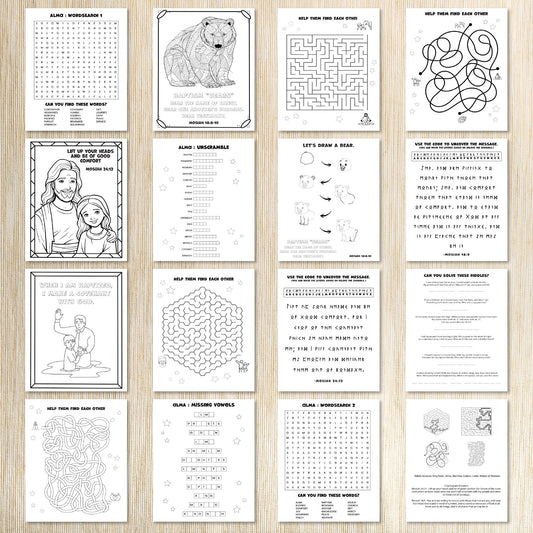 Alma Book of Mormon Activity Bundle for kids 8-11 | LDS Come Follow Me 2024 | June LDS Sunday School Primary 2024