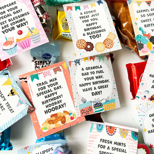 Birthday Treat Tags for LDS Missionaries | Missionary Birthday Care Package | Treat Gift Tags for Elders and Sisters | Digital Download
