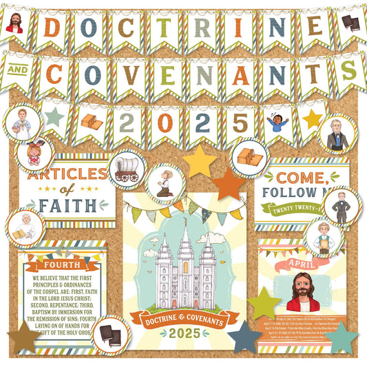 Doctrine and Covenants 2025 Primary Bulletin Board Kit | LDS Primary Come Follow Me 2025 | Primary Presidency | Printable Bulletin Board