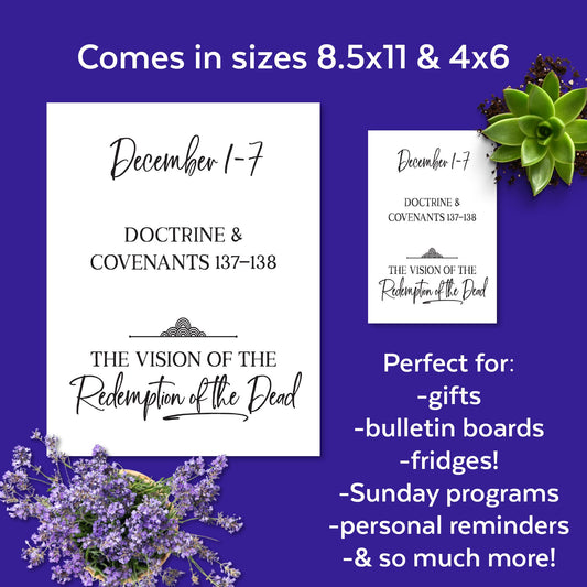 Come Follow Me 2025 Weekly Study Printables - 2025 LDS Come Follow Me for Doctrine and Covenants - Digital Download