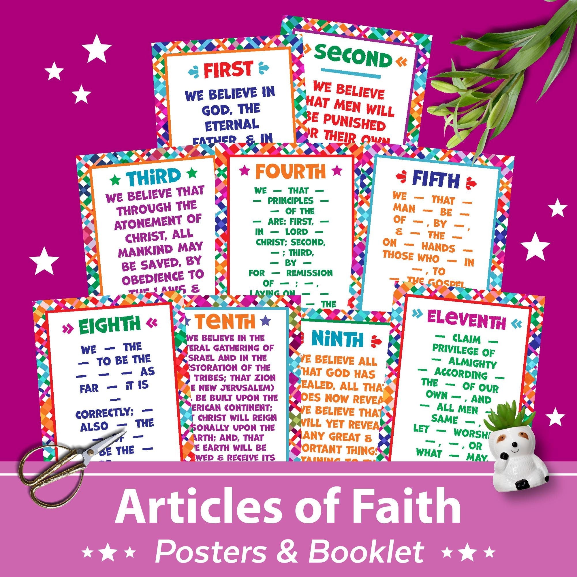 LDS Articles of Faith Posters and Booklets Digital Download