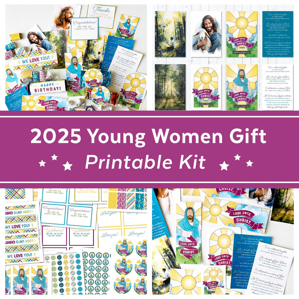 2025 Young Women Gift Printable Kit Look Unto Christ Ministering