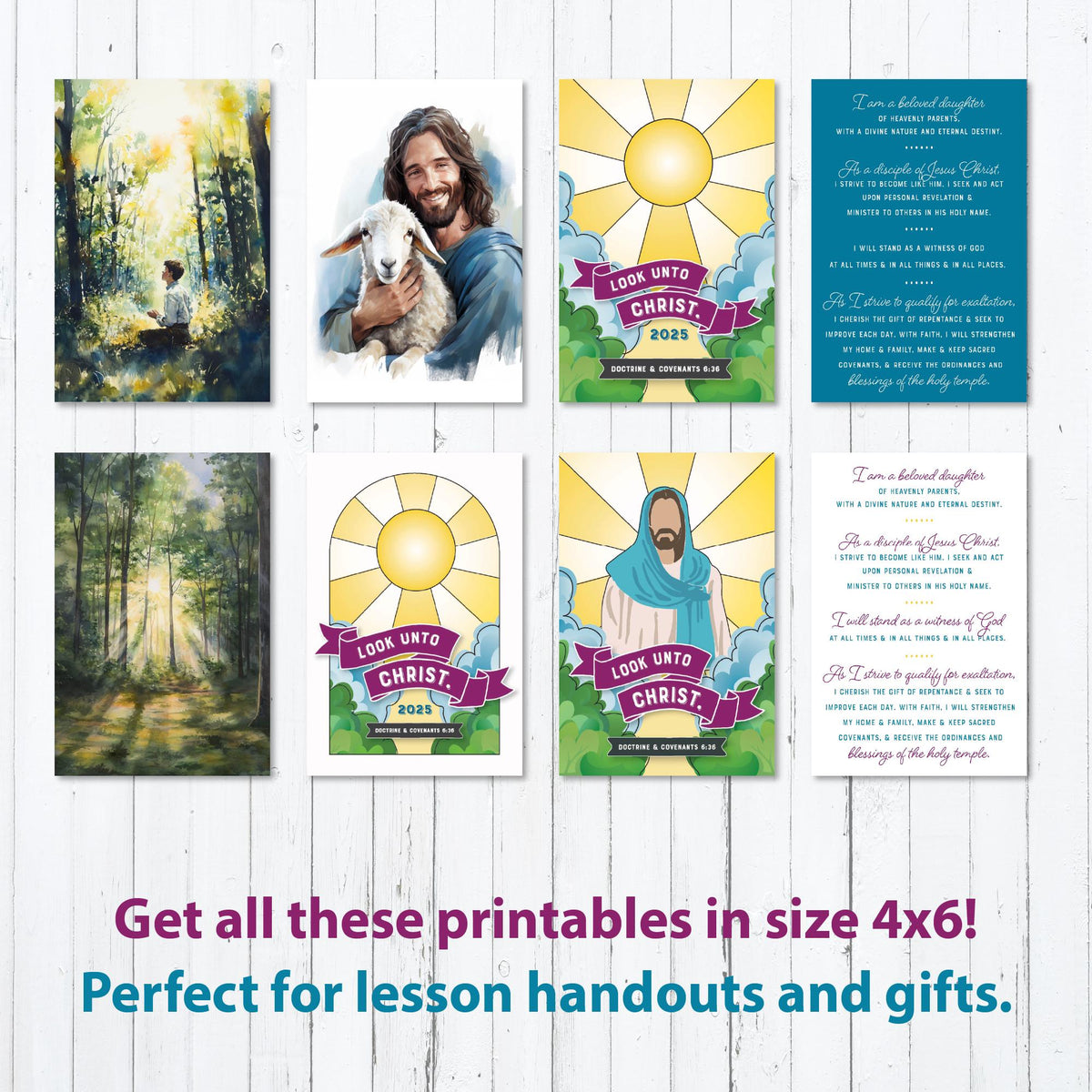 2025 Young Women Gift Printable Kit Look Unto Christ Ministering