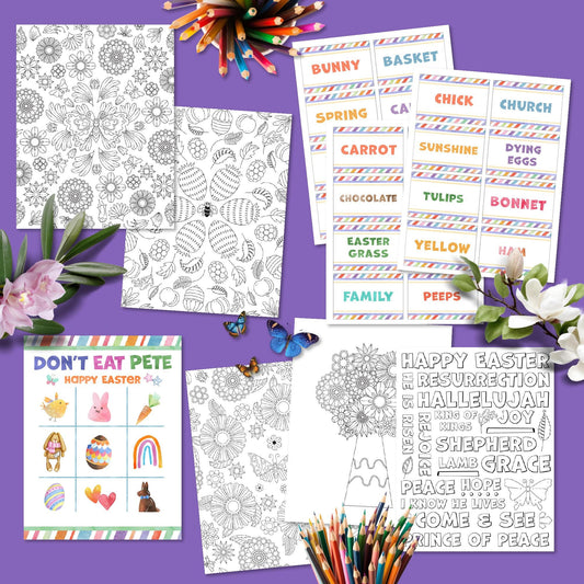 Easter Activity and Coloring Kit for Kids, Engaging Coloring and Games Printable, Instant Download, Spring Fun Educational Activities