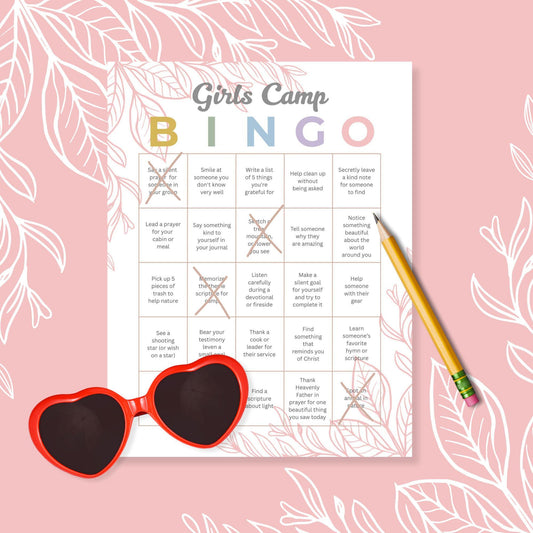 LDS Girls Camp Bingo, Engaging Printable Game for Young Women, LDS Camp Fun Activities, Digital Download