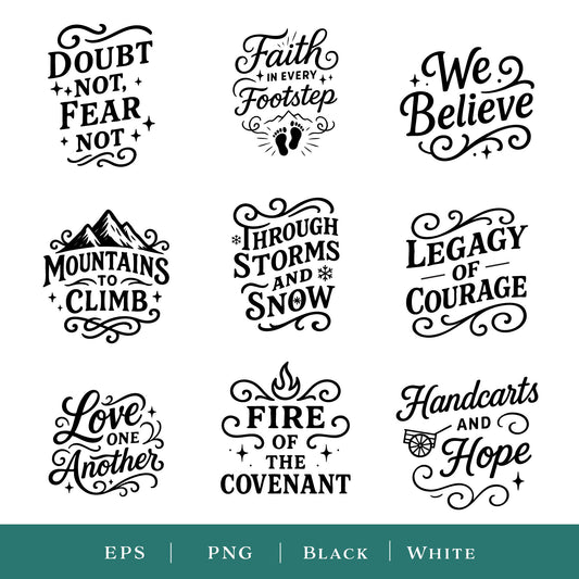 LDS Pioneer Logos, Digital Download Handcart SVG, Trek Printables, Custom Designs for LDS Youth, Girls Camp