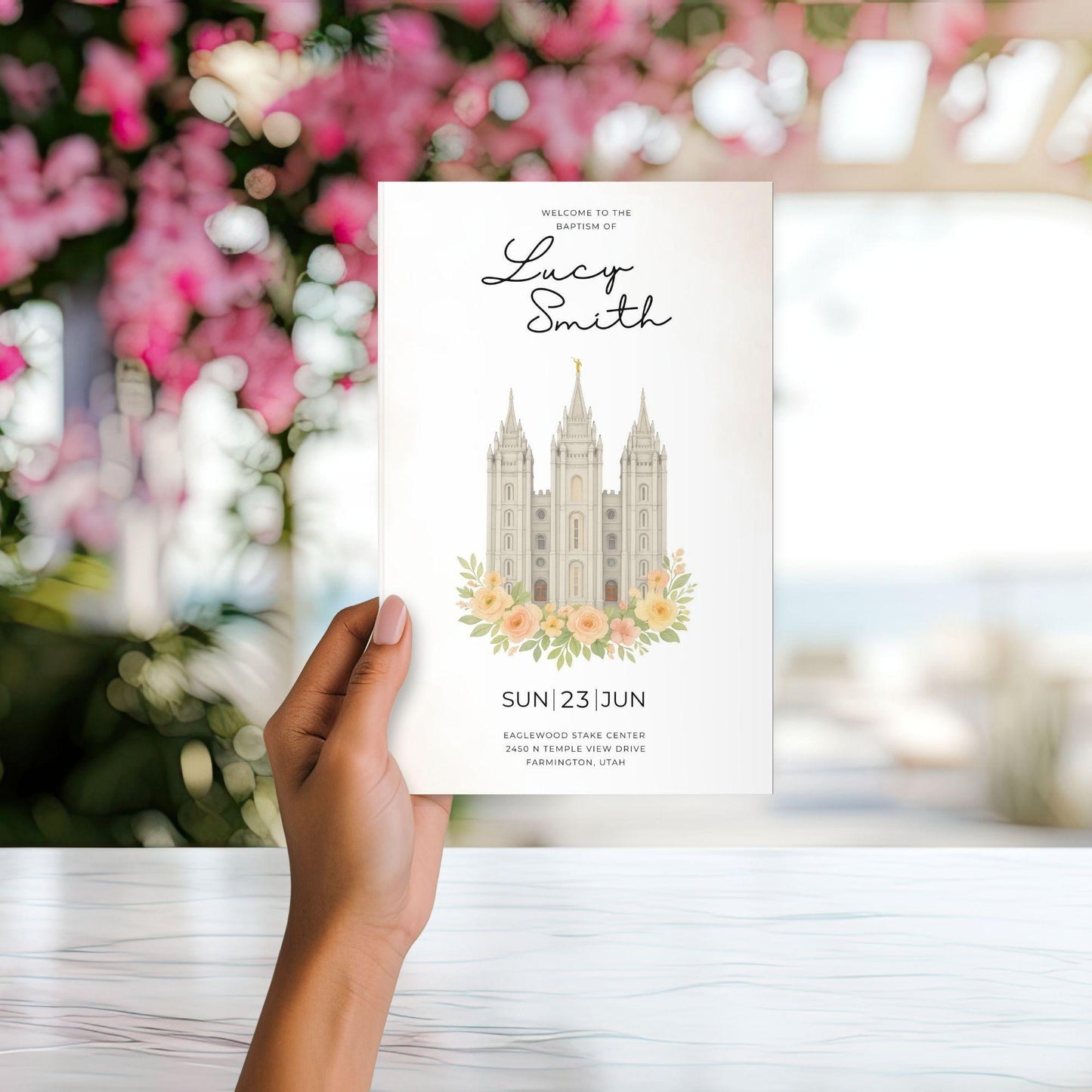LDS Baptism Program, Editable Template for Instant Download, Customizable Design for Boys & Girls, Canva Template, Temple Baptism Invite