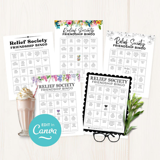 Relief Society Bingo Game: Fun Game Activity Idea For LDS Printable Fellowship