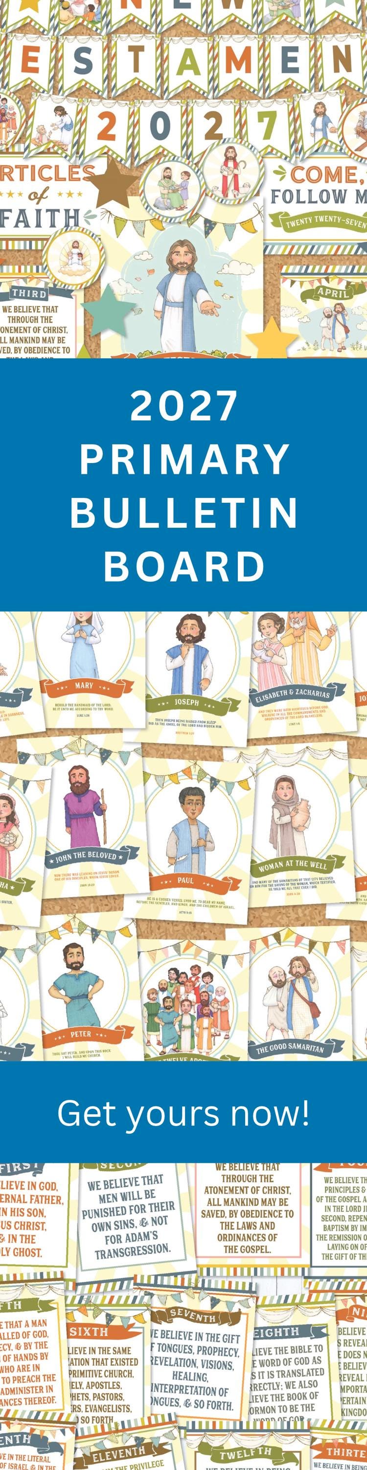 2027 LDS Primary Bulletin Board Kit Digital Download Printable New Testament Primary Helps Teaching Aid Classroom