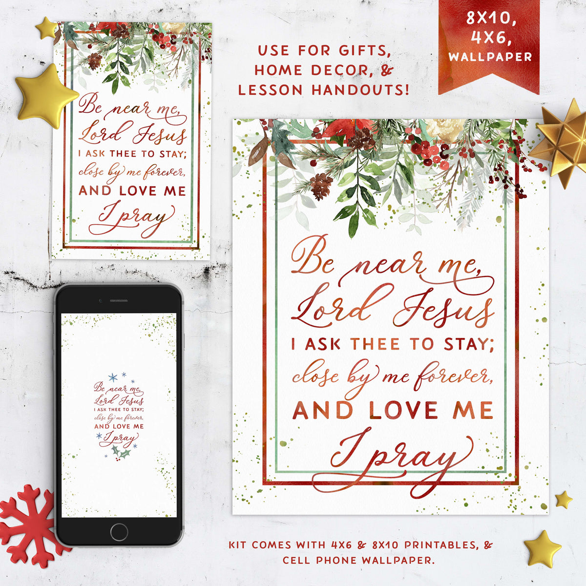 Away in a Manger Christmas Printable Set – Ministering Printables