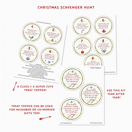 Christmas Scavenger Hunt Printable Game