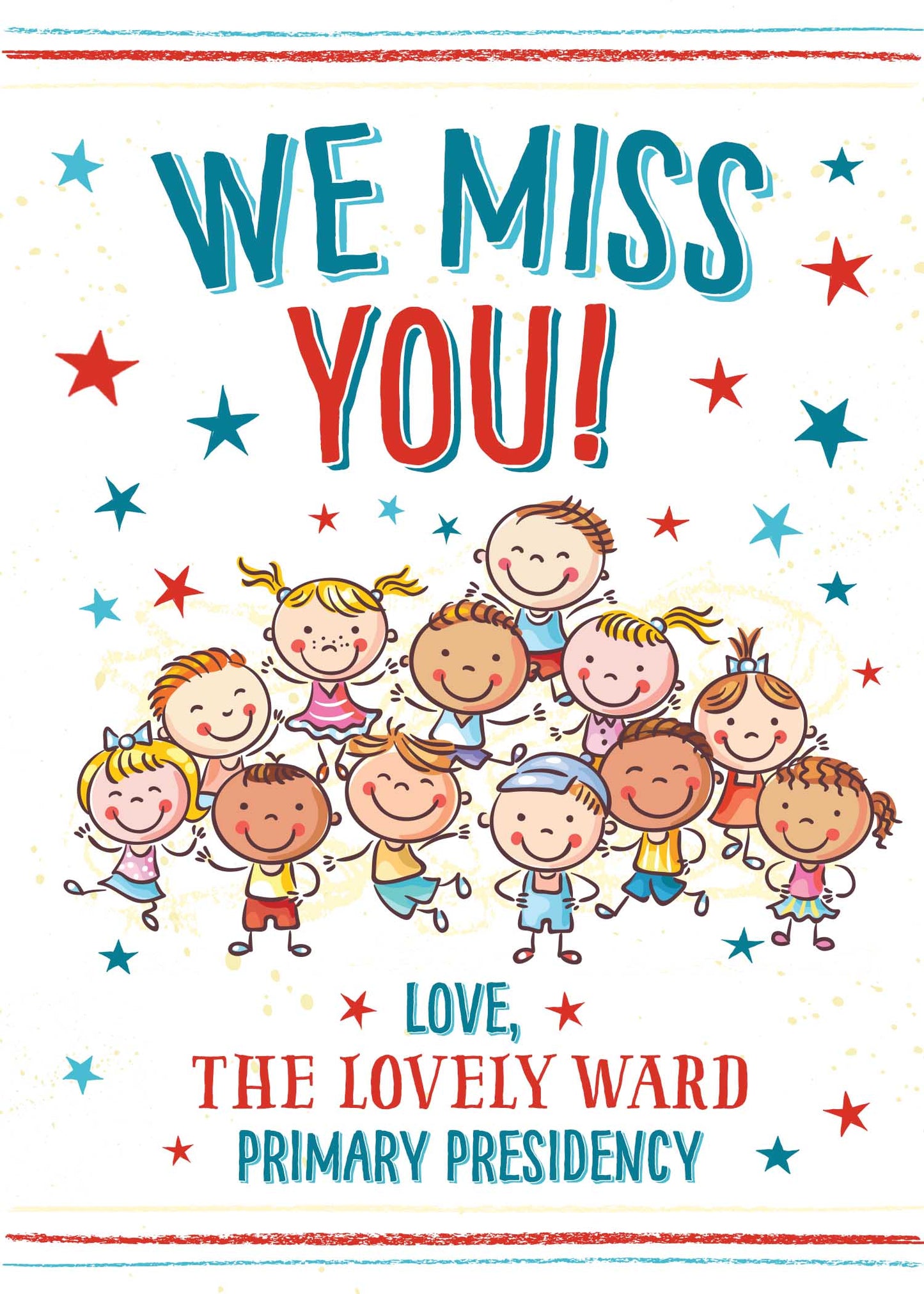 "We Miss You" Primary Card