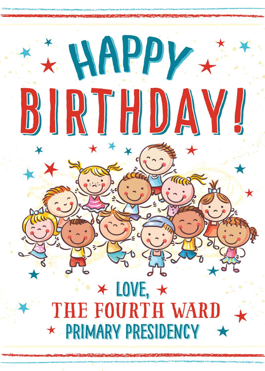 LDS Primary Custom Birthday Card | LDS Primary Card