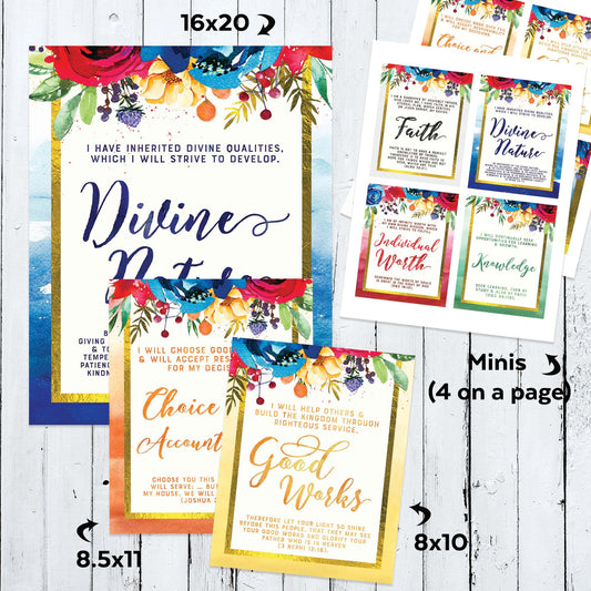 Young Women Value Posters | Mutual 2018 LDS Young Women Printable Posters