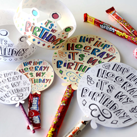 Birthday Crown and Balloon | Birthday Crown Balloon for Preschool Kids | Instant Download