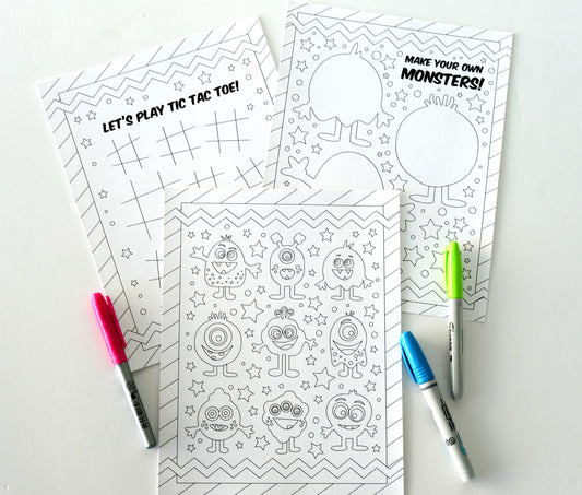 Monster Coloring & Activity Pages | Printable Download Coloring Pages Activity Printables for Kids