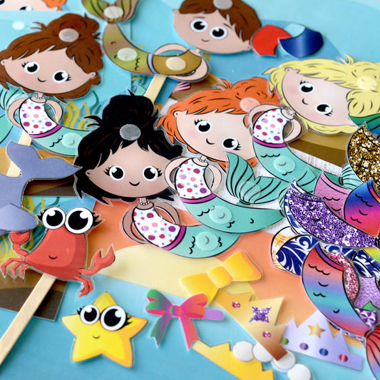 The Modest Mermaids Paper Dolls Printable Kit | Mermaid Paper Dolls Digital Download