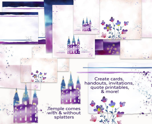 LDS Pioneer Temple Clip Art | Watercolor LDS Clip Art