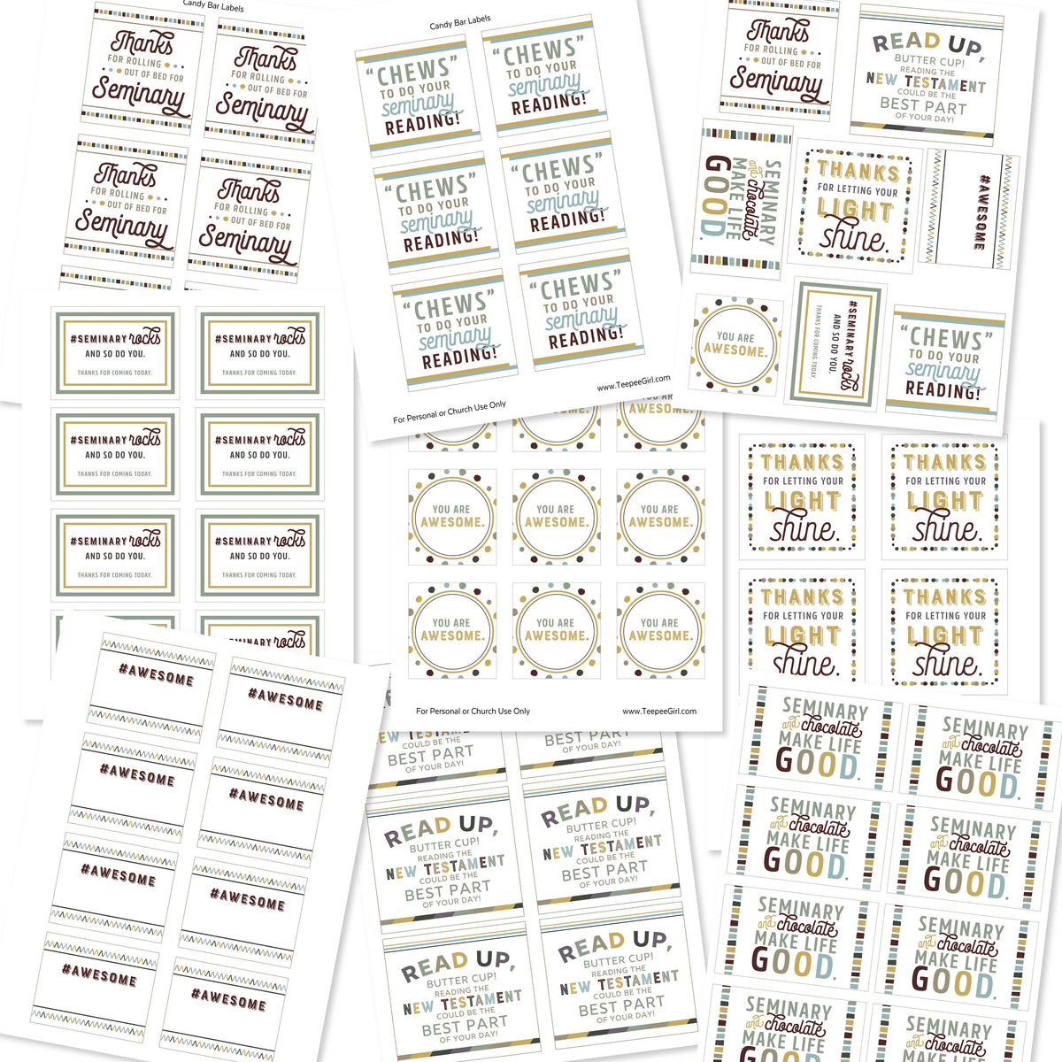 New Testament Seminary Treat Toppers | LDS Seminary Candy Tags ...