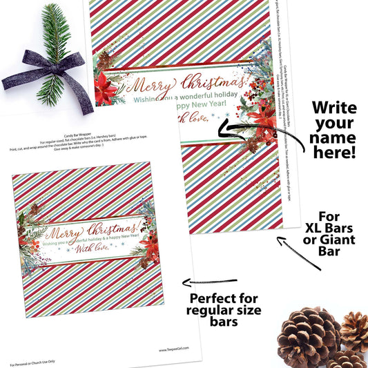 Christmas Chocolate Candy Bar Wrapper | The easiest Christmas gift of all time!