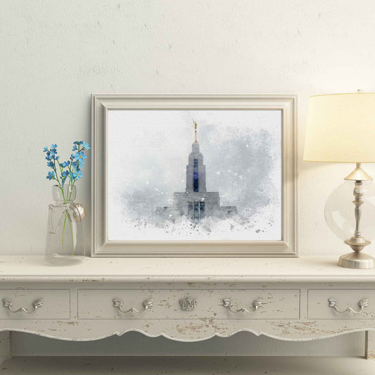 Draper Utah Temple Watercolor Fine Art
