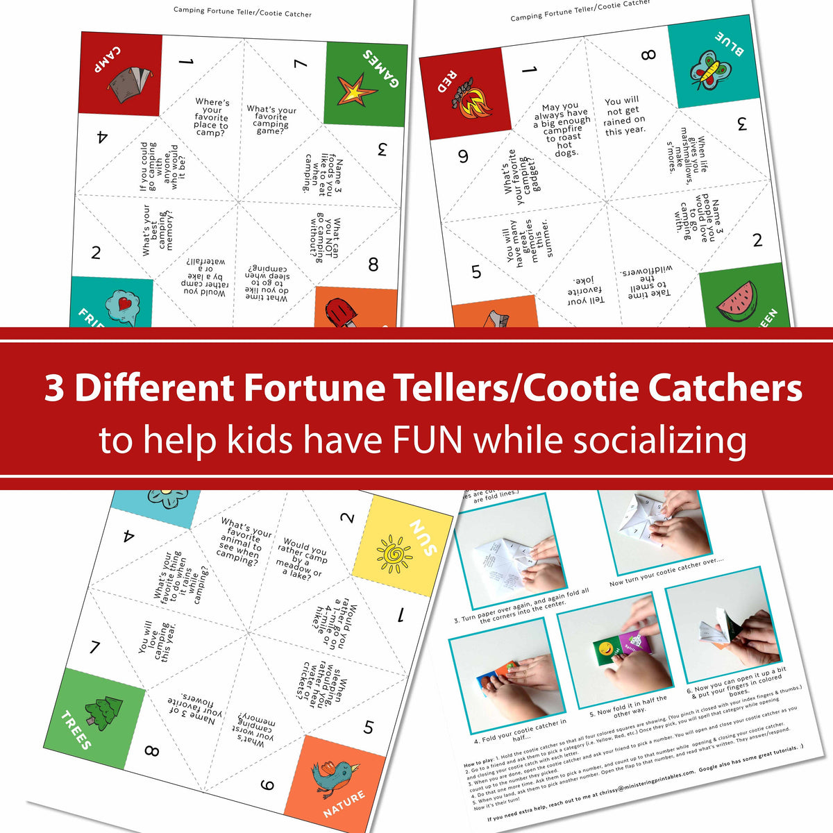 Camping Cootie Catchers/Fortune Tellers – Ministering Printables