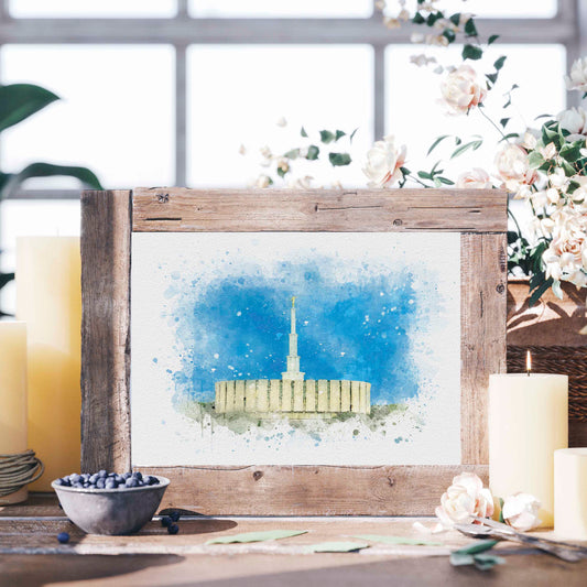 Provo Utah Temple Watercolor Fine Art