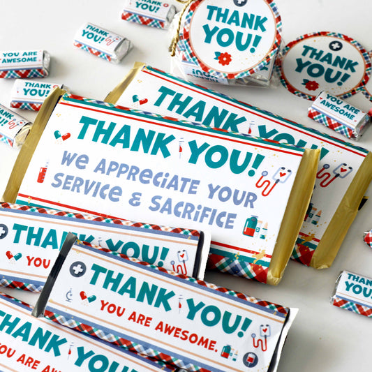 Healthcare Worker Appreciation Gift Printable Download Kit Quick Easy Assembly Candy Bar Wrapper Template Instant Digital File Hospital Staff Recognition Nurse Thank You Present Employee Appreciation Gift Colorful Fun Design DIY
