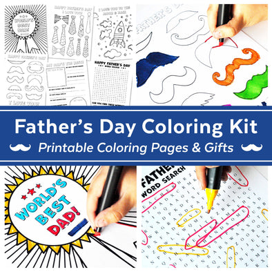 Father's Day Coloring Kit | Father's Day Kid Craft | All About Dad Coloring page | Dad Stepdad Grandpa Grandad Coloring Pages