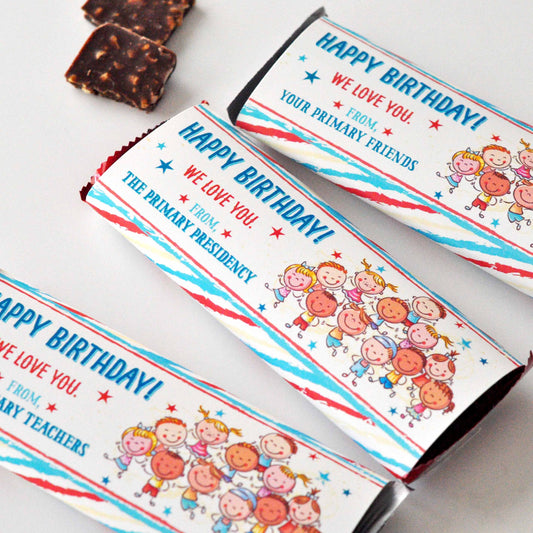 Relief Society Birthday Chocolate Candy Bar Wrapper - Rose Floral Birthday Gift