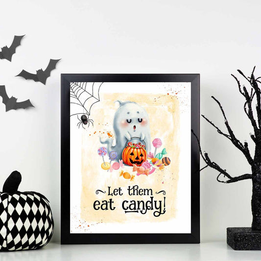 Let Them Eat Candy Halloween Printable Kit with Gift Tag and Halloween Coloring Page