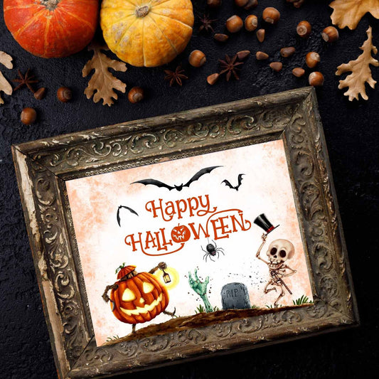 Happy Halloween Printable Kit with Gift Tag and Halloween Coloring Page