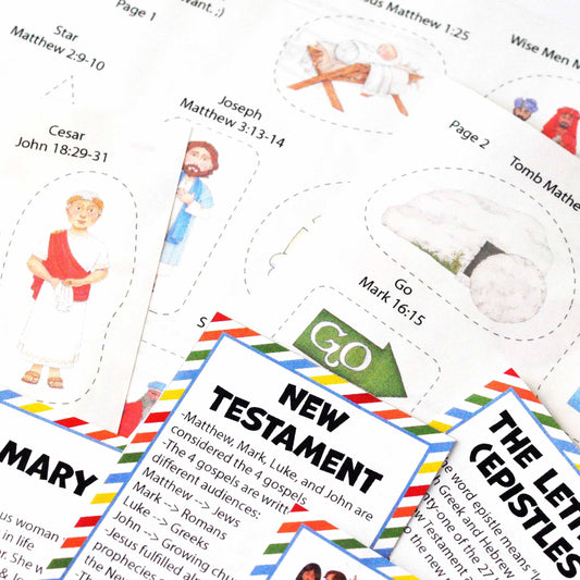 New Testament Learning Kit Kids Bible Study Activities Interactive Scripture Stickers Character Fact Cards Biblical Heroes Collection Christian Education Resources Sunday School Materials Homeschool Religious Curriculum Family Devotion