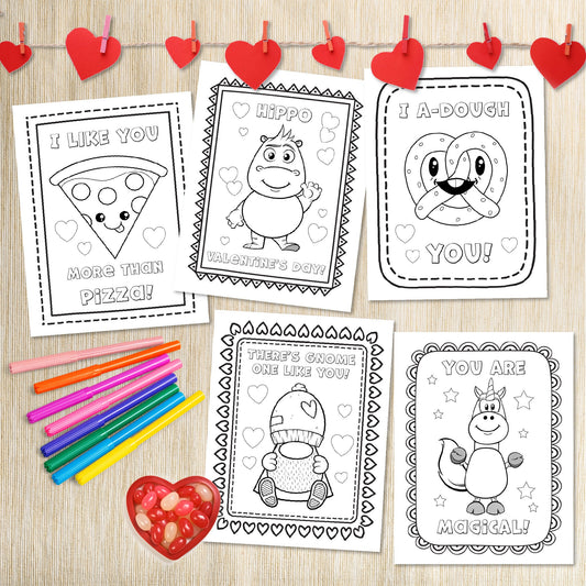 Valentine's Day Coloring and Activity Coloring Bundle | Valentines Day Coloring Pages | Valentine's Day Party Games Pages