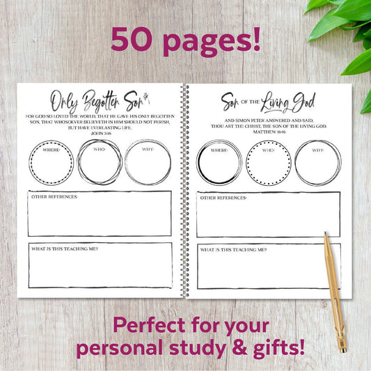 Christian Devotional Journal Bundle Names Of Jesus Study Guide Complete Scripture Meditation Resource Faith Journaling Collection With Printable Poster Set Spiritual Growth Tool Daily Devotional Space Bible Study Companion Perfect