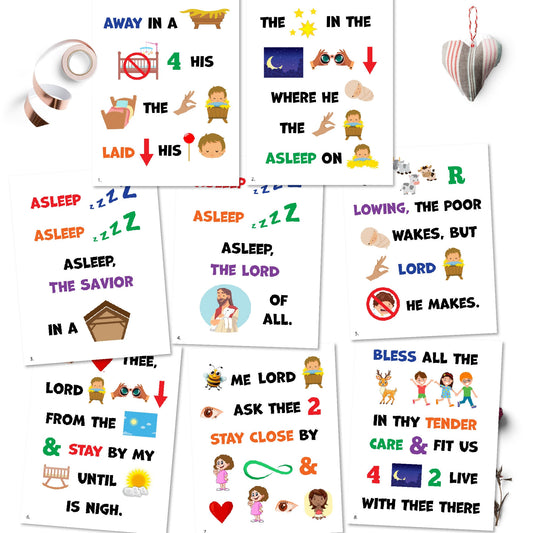 Away In A Manger Primary Song Chart | December LDS Singing Time | Singing Time Flipchart for Primary Come, Follow Me