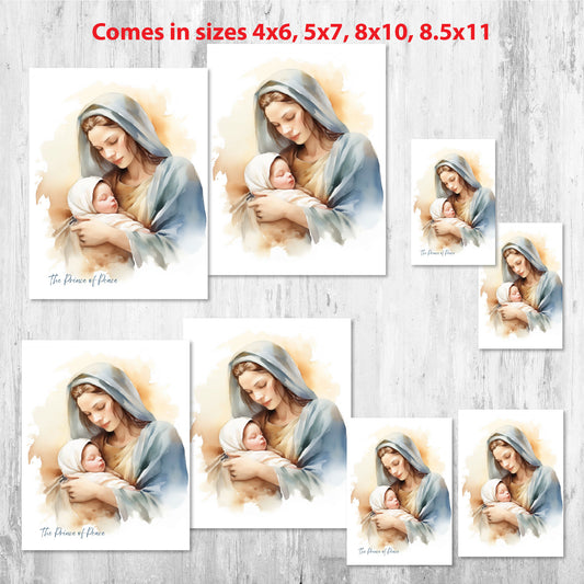 Christmas Christian Wall Art Bundle | Nativity Scene Clipart Watercolor Bundle | Digital Downloads | Christmas Printable Posters Set Of 4