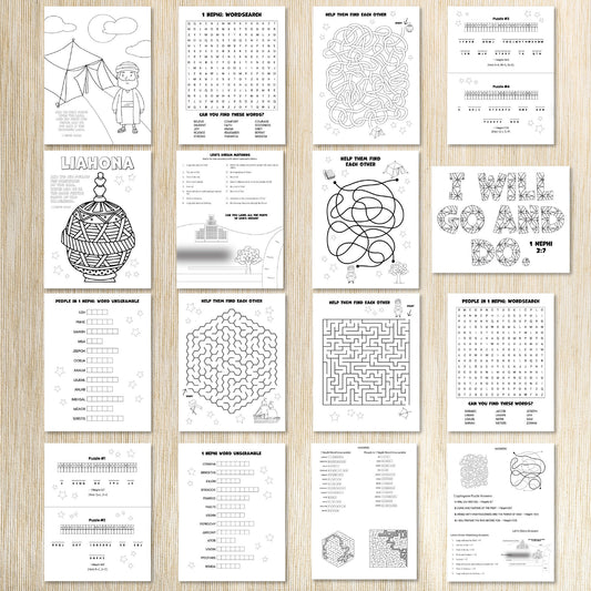 1 Nephi Book of Mormon Activity Bundle for kids 8-11 | LDS Come Follow Me 2024 | January Primary 2024