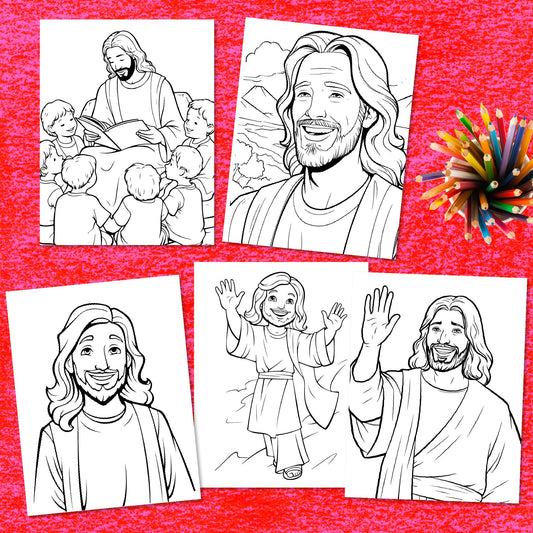 Jesus Coloring Pages | Sunday School Craft | Coloring Sheet | General Conference Coloring | Handdrawn Teaching Coloring Page | He Is Risen