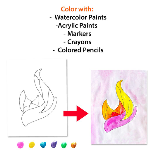 I Am a Disciple of Christ Stain Glass Watercolor Craft and Coloring Template 2024 LDS Young Women | Printable Poster Craft for Young Women